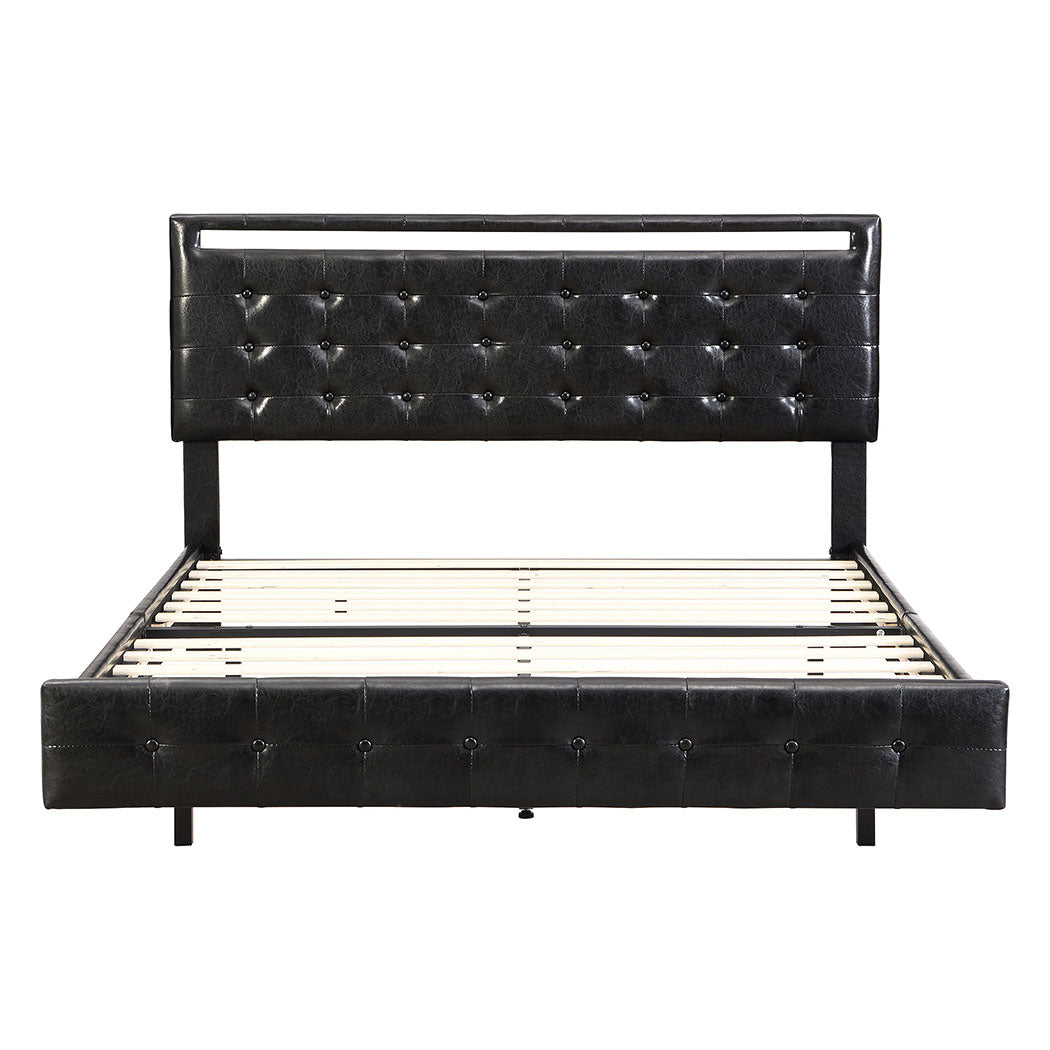 Floating Bed Frame with LED Lights 4
