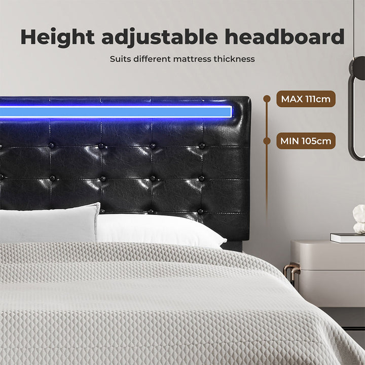 Floating Bed Frame with adjustable headboard 