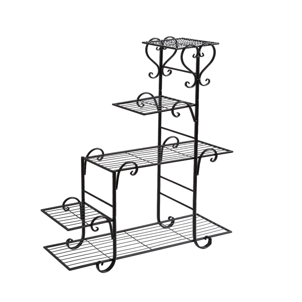 Plant Stand Outdoor Indoor Metal Flower Pots Rack Corner Planter Shelf - Bronze