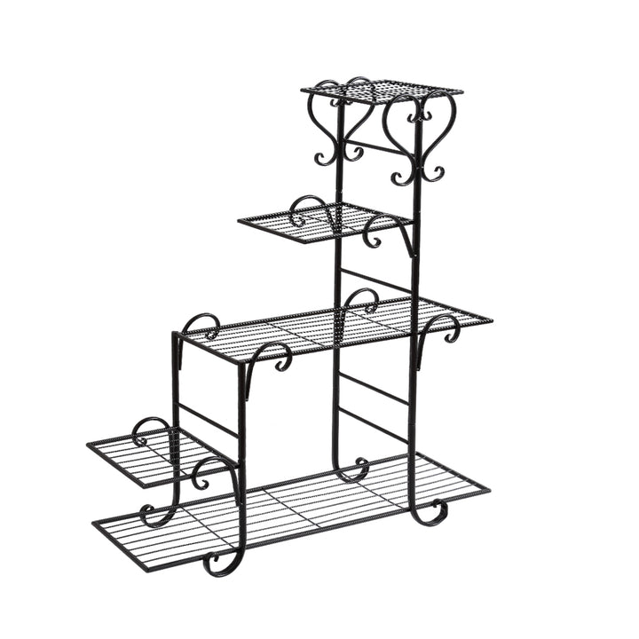 Plant Stand Outdoor Indoor Metal Flower Pots Rack Corner Planter Shelf - Bronze
