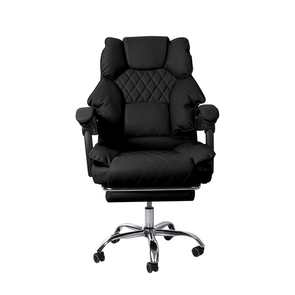 Levede Gaming Chair Office Computer Black Footrest.