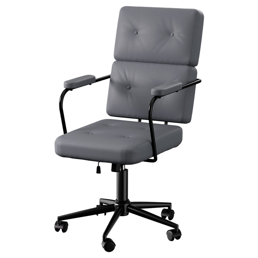 Levede Gaming Office Chair PU Ergonomic Executive Computer Seat Adjustable Grey 