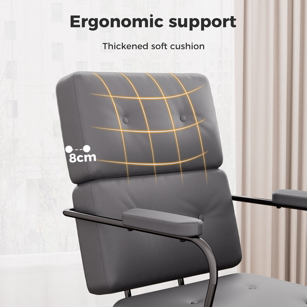 Levede Gaming Office Chair PU Ergonomic Executive Computer Seat Adjustable Grey 