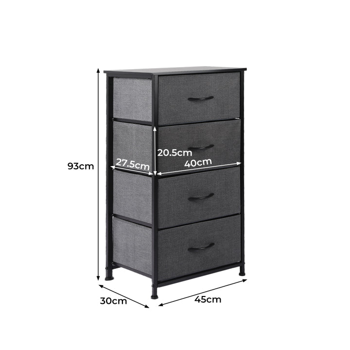 Gray Levede Storage Cabinet Tower Chest of Drawer 