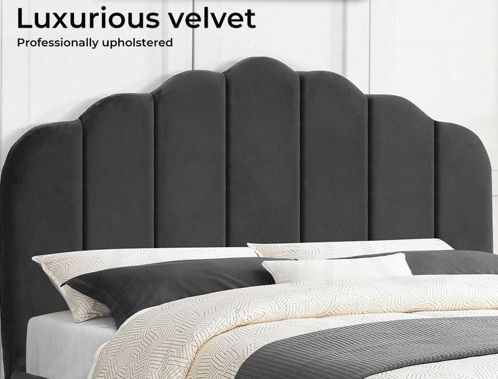 Grey Bed Frame headboard 