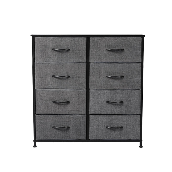 Grey Fabric 10-Drawer Chest of Drawers Tower 
