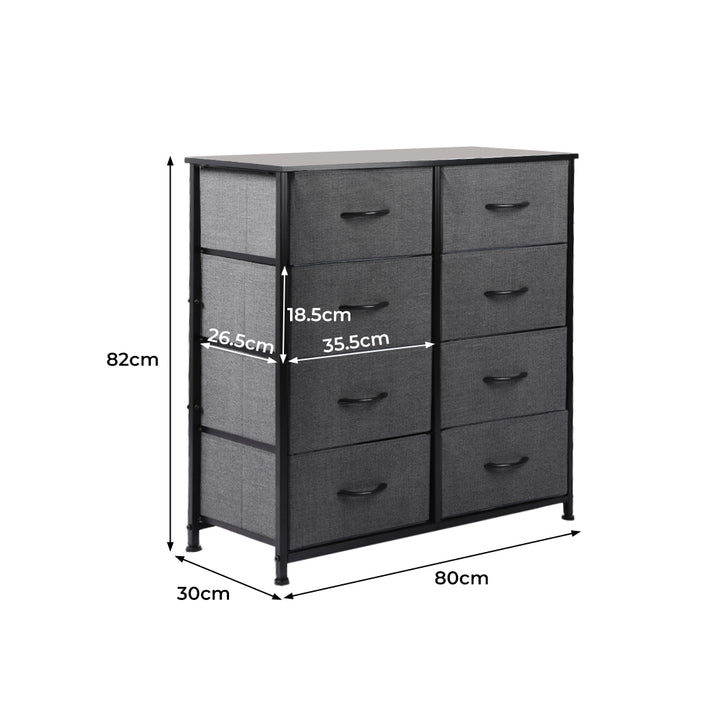 Grey Fabric 10-Drawer Chest of Drawers Tower Dimensions 