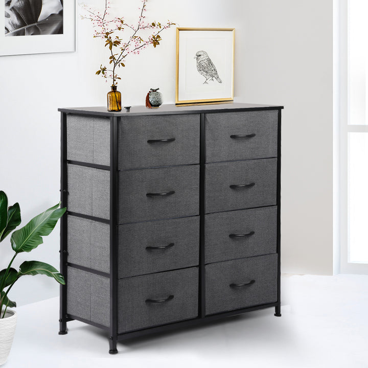 Grey Fabric 10-Drawer Chest of Drawers Tower Dimensions 