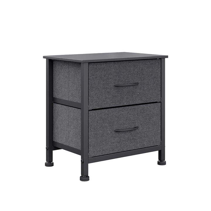 Grey Fabric 2-Drawer bedside table 
