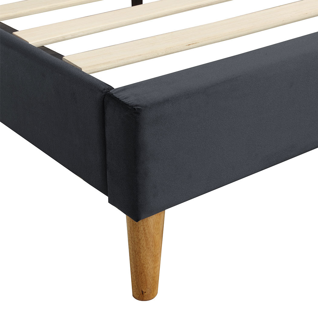 Mattress Base with Velvet Headboard leg