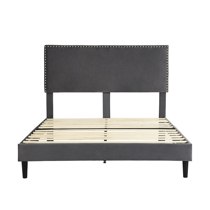 Grey Mattress Base with headboard