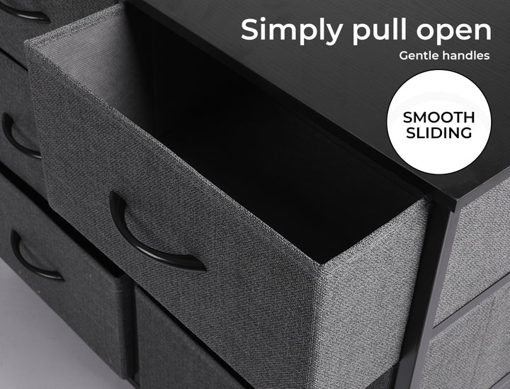 Grey Modern Fabric 6-Drawer Chest of Drawer