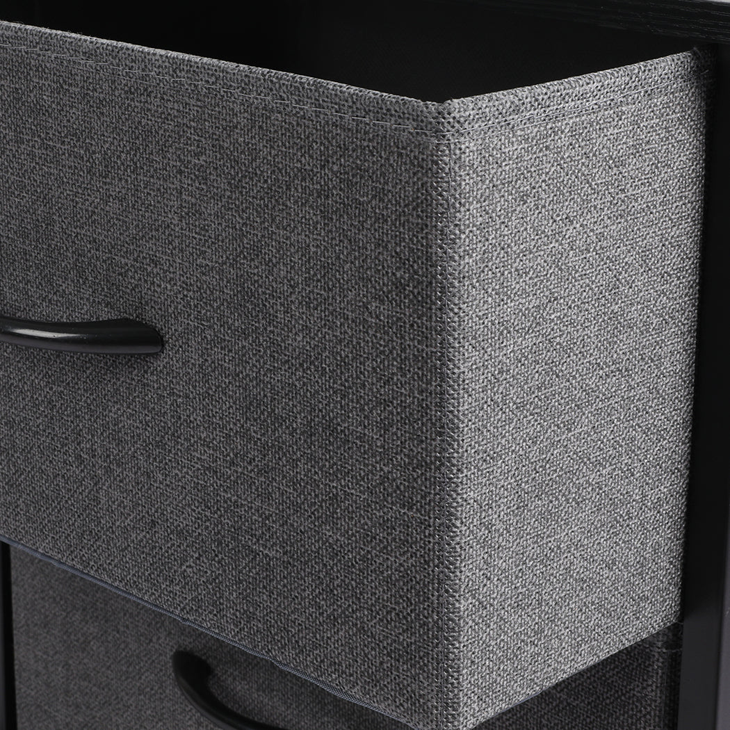 Grey Tall Fabric 4-Drawer Storage Chest of Drawers