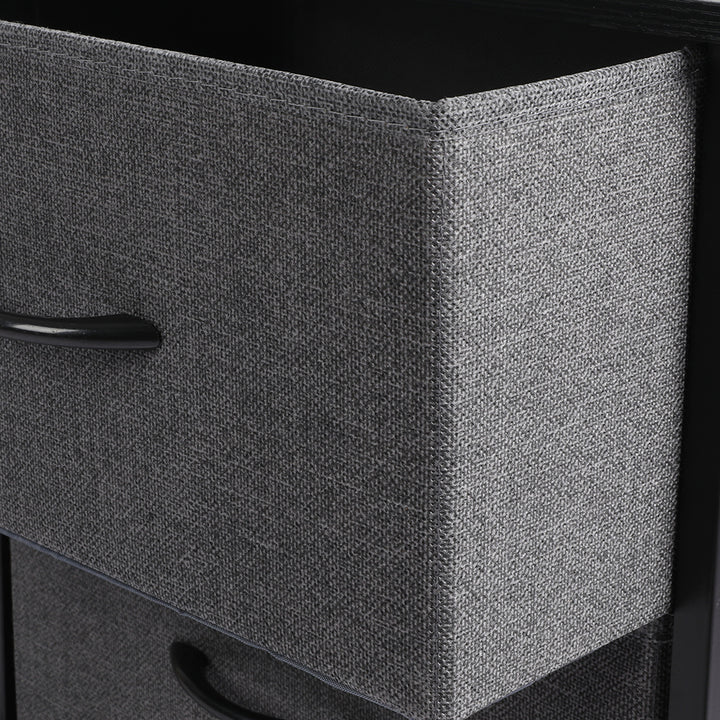 Grey Tall Fabric 4-Drawer Storage Chest of Drawers