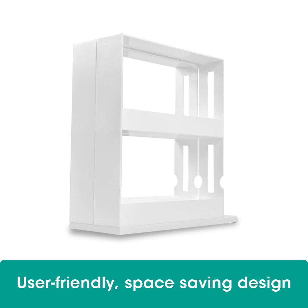 Slide Out Spice Rack Pantry Kitchen Swivel Organizer Jars Can Storage Holder