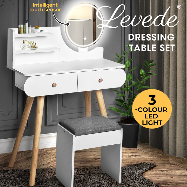 Levede Dressing Table Stool LED Mirror - Levede