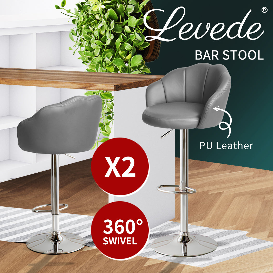 Levede 2x Bar Stools Kitchen Gas Lift - Levede