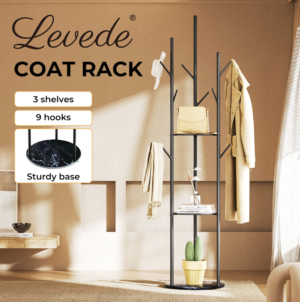 Levede Coat Rack Clothes Stand 8 Hook Organizer - Levede