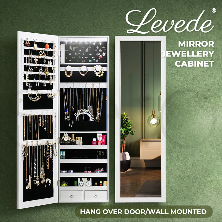 Levede Mirror Jewellery Cabinet LED - Levede