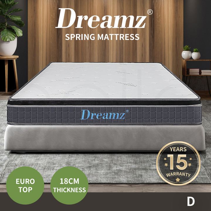 Dreamz Bedding Mattress Spring Double Size Premium Bed Top Foam Medium Firm 18CM