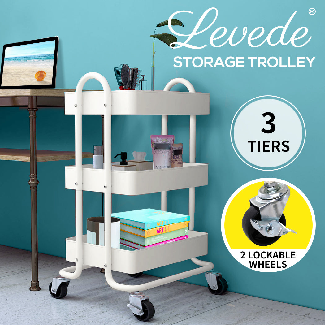 Levede 3 Tiers Kitchen Trolley Cart