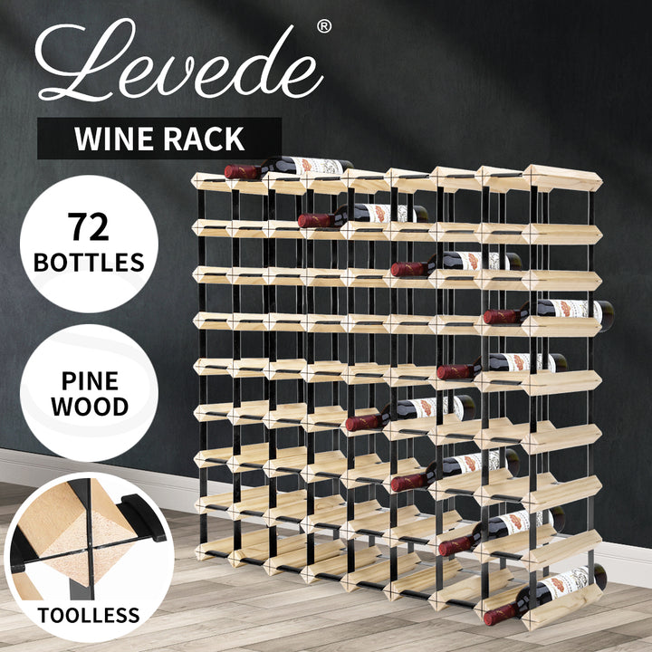 Levede Timber Wine Storage Rack - Levede