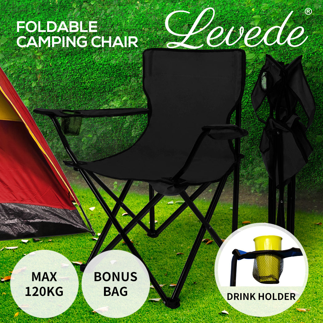 Levede Camping Chairs Folding Arm Portable - Levede