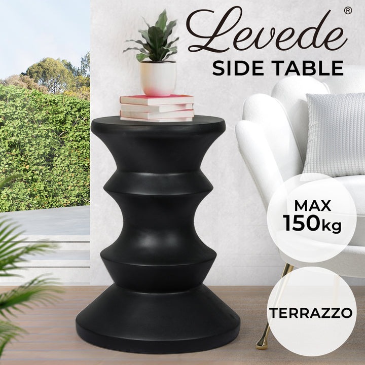 Levede Side Table Retro Terrazzo Round - Levede