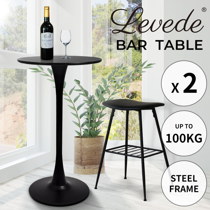 Levede 2x Round Bar Table Pub Tables - Levede