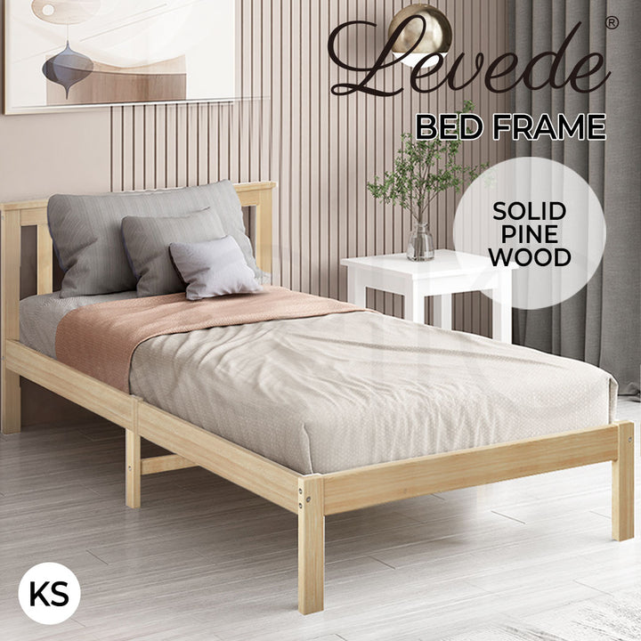 King Single Wooden Bed Frame Full Natural