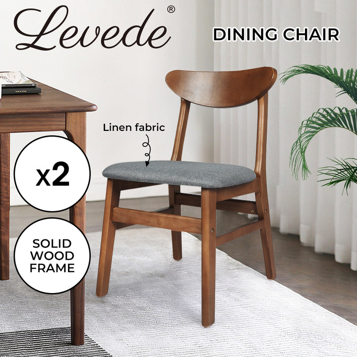 Levede 2xDining Chairs Kitchen Chair Brown 2Pack - Levede