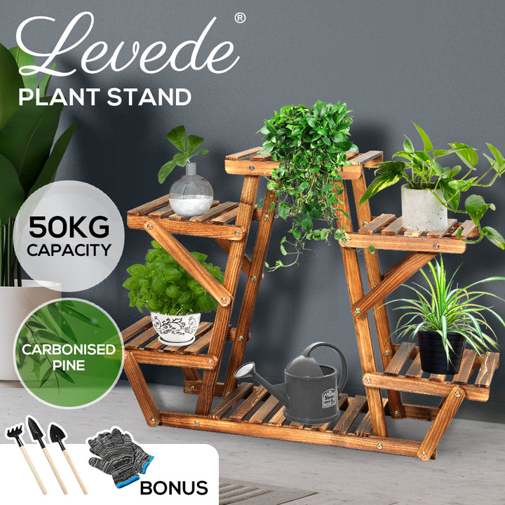 Levede 4-Tier Wooden Plant Stand - Stylish and Functional Display for Your Plants - Levede