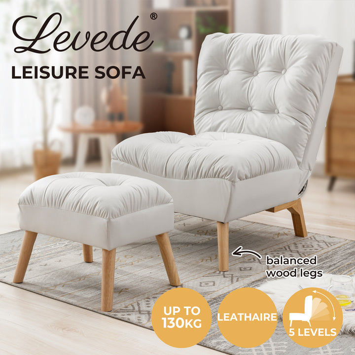 Levede Sofa Ottoman Set Accent Recliner - Levede