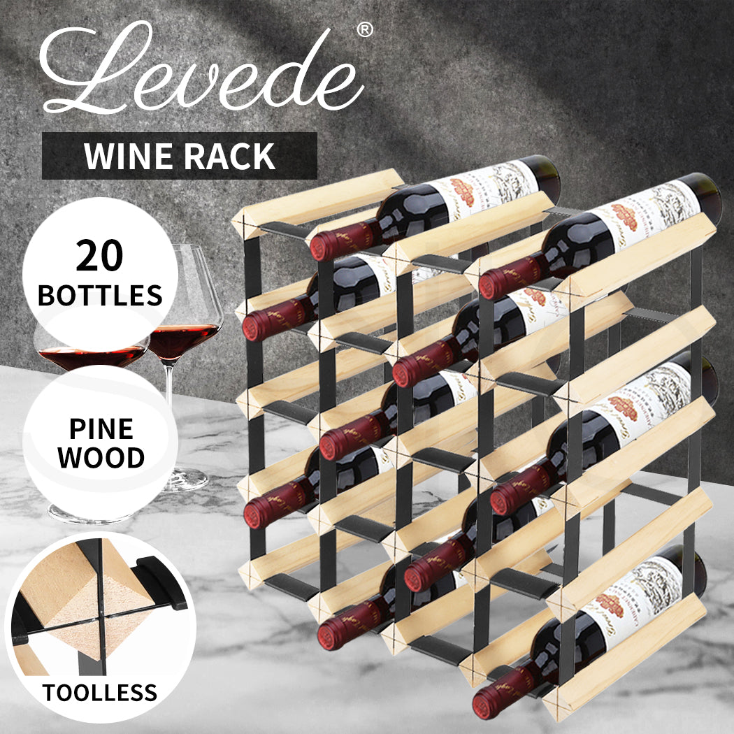 Levede Timber Wine Storage Rack - Levede