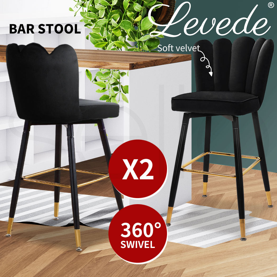 Levede 2x Bar Stools Kitchen Stool Chairs - Levede