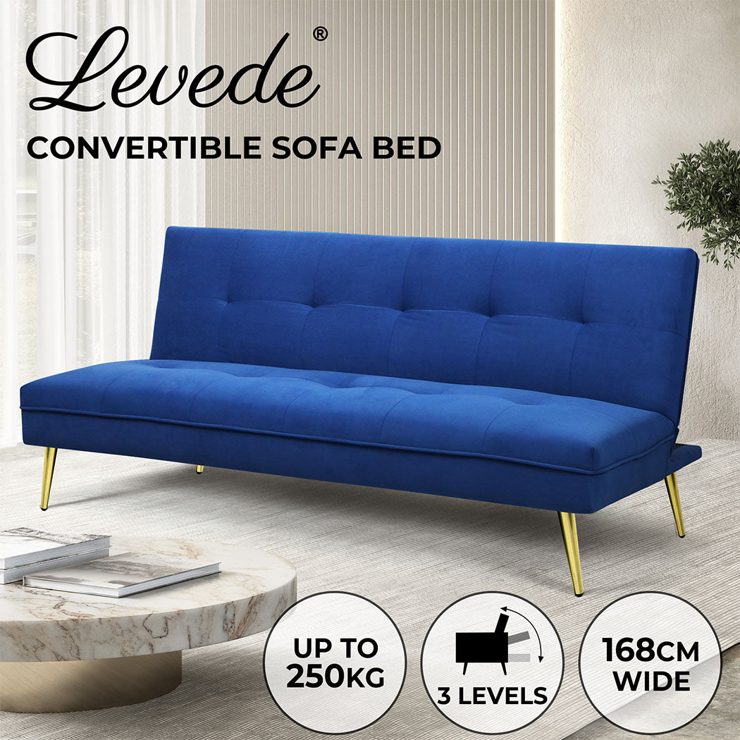 Levede Sofa Bed Convertible Velvet 3 Seater - Levede