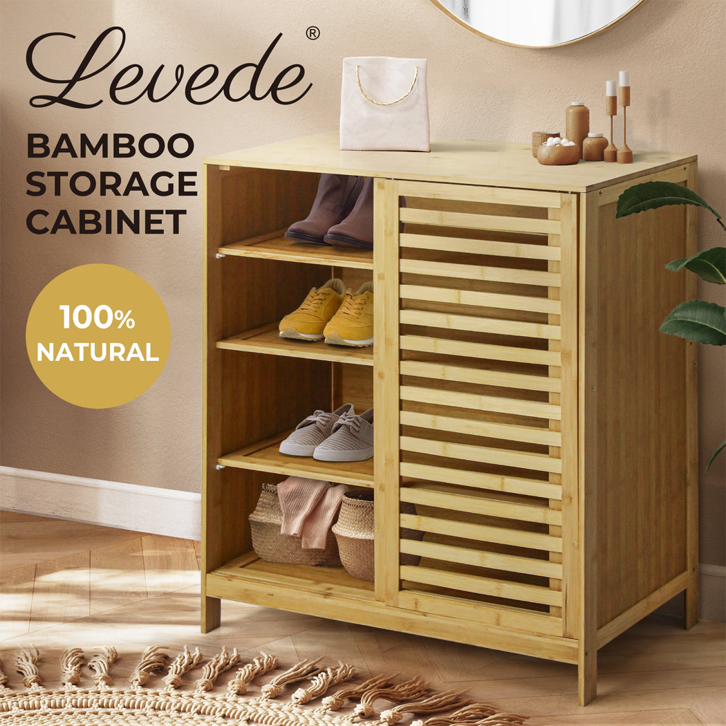 Levede Bamboo Storage Cabinet Freestanding Natural - Levede