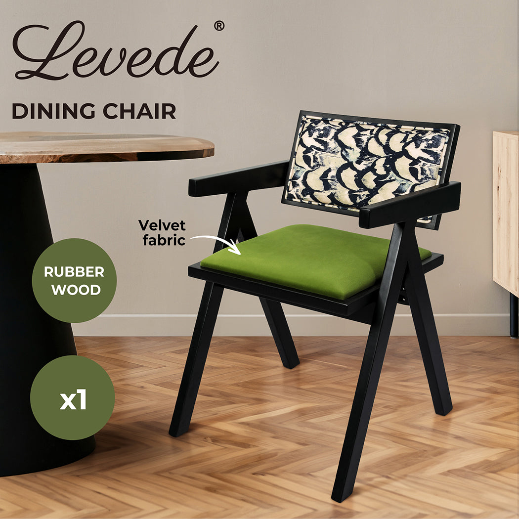 Levede Dining Chair Solid Wood Armchair Accent Chair Retro Backrest Chair - Levede