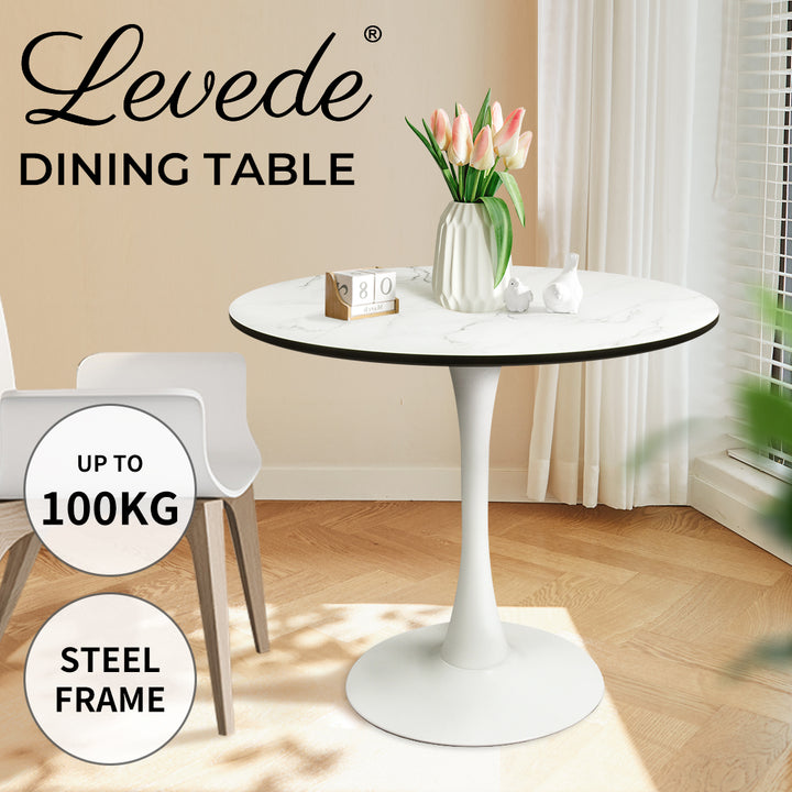 Levede Dining Table Kitchen for 4 to 6 Persons, White - Levede