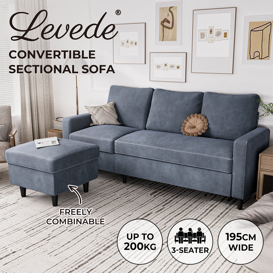 Levede L-shaped Sectional Sofa Lounge Chaise Set - Levede