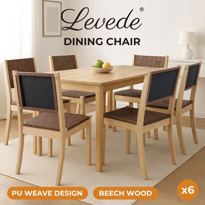 Levede Retro Dining Chairs – PU Leather