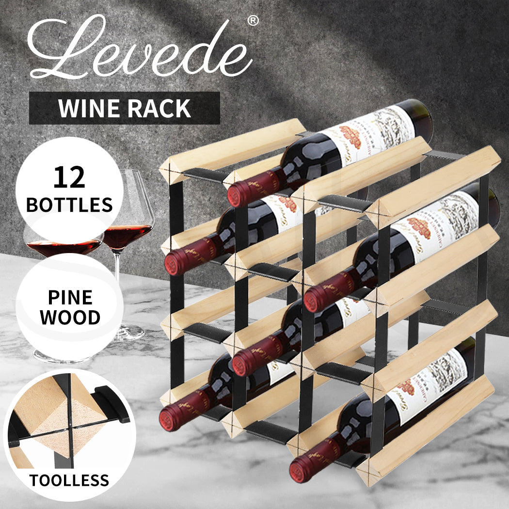 Levede Timber Wine Storage Rack - Levede