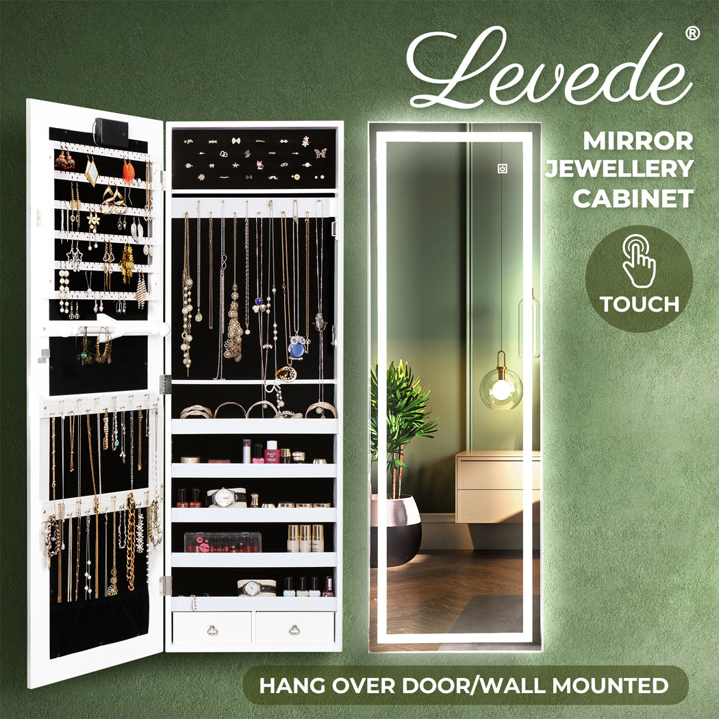 Levede Mirror Jewellery Cabinet Touch - Levede