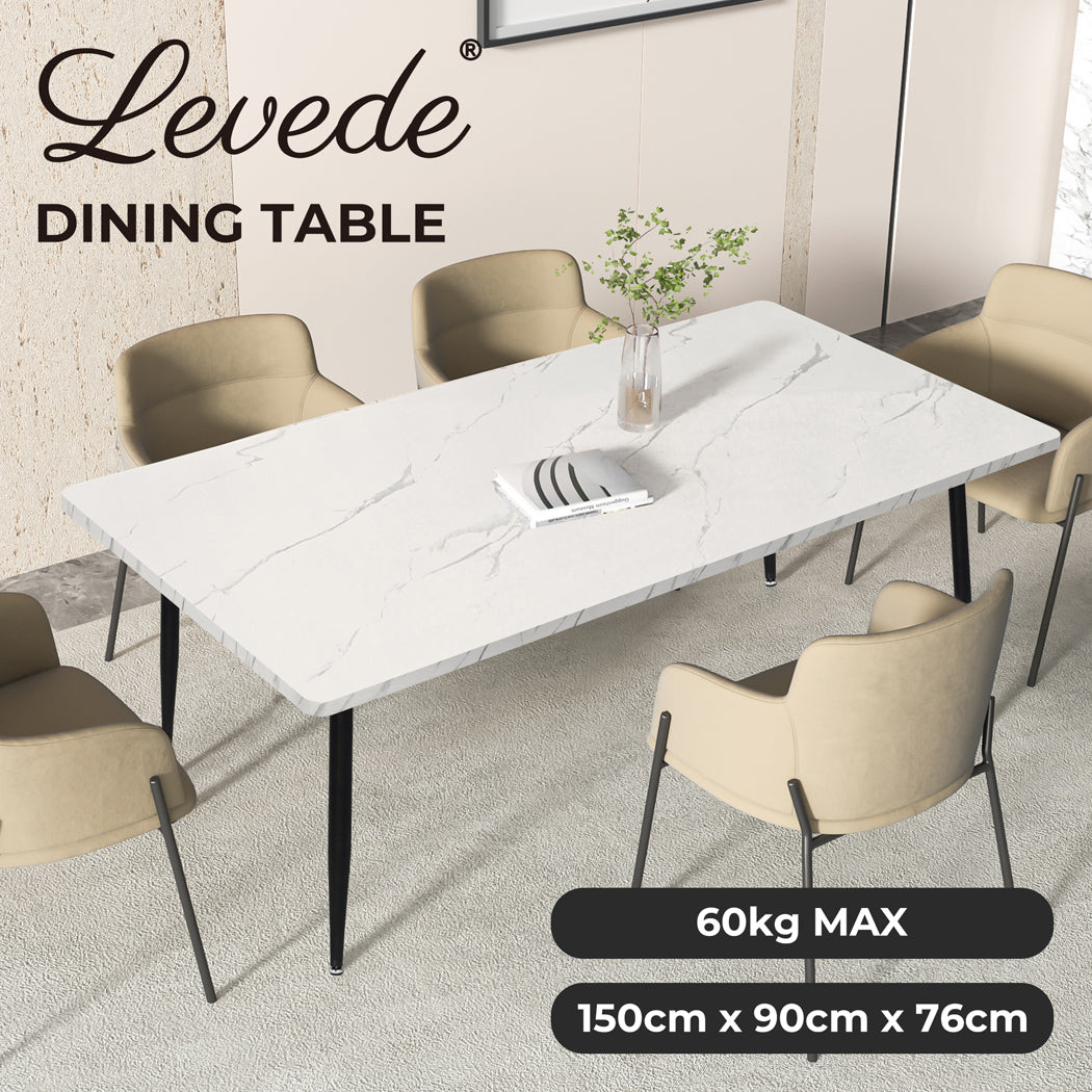 Levede Steel Dining Table for 4-6 Seaters, 150cm Length - Levede