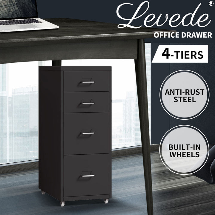 Levede 4 Drawer Office Drawers Cabinet - Levede