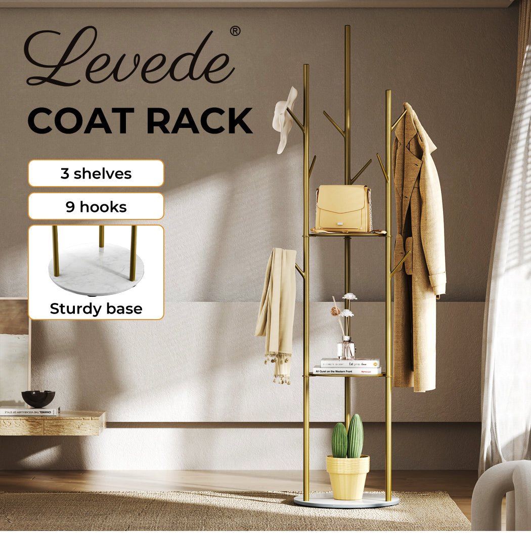 Levede Coat Rack Clothes Stand 8 Hook Organizer - Levede