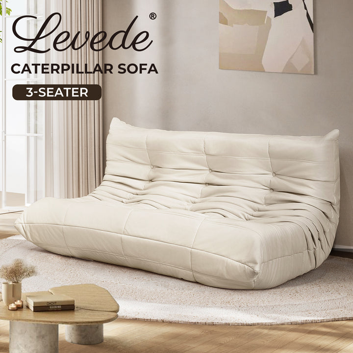 Levede 3 Seaters Floor Sofa Caterpillar Lounge - Levede