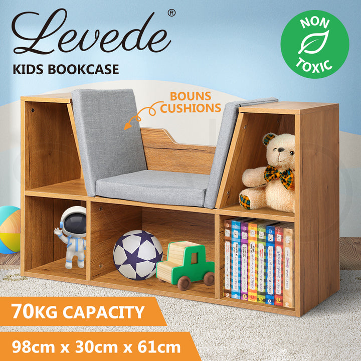 Levede Kids Bookcase Toys Box Shelf - Levede