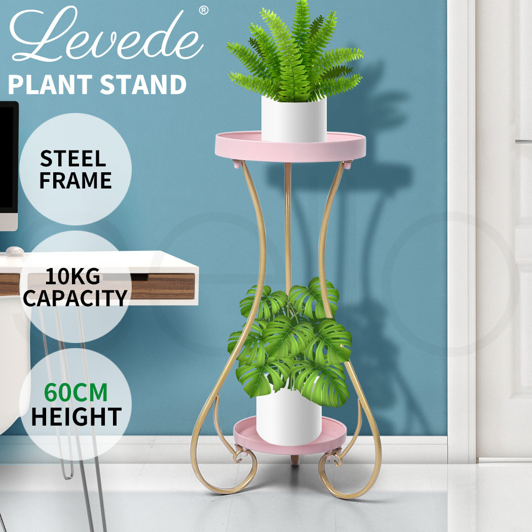 Levede Plant Stand 2 Tiers for Indoor and Outdoor Use - Medium