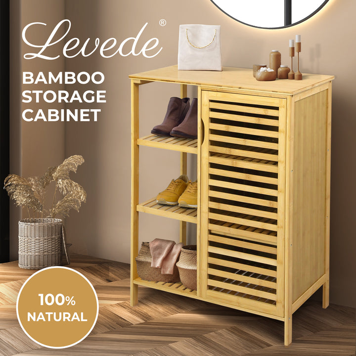 Levede Bamboo Shoe Storage Cabinet Laundry Organiser Cupboard